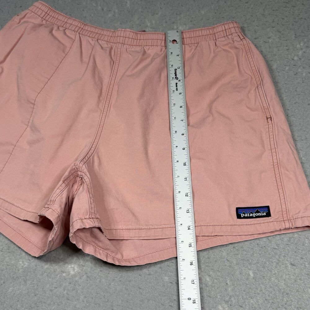 Patagonia Shorts Men Large Pink Funhoggers Khaki Elastic Waist Cotton 3 Pockets - Picture 8 of 16